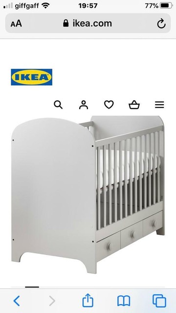 ikea cot bed grey